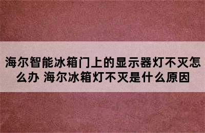 海尔智能冰箱门上的显示器灯不灭怎么办 海尔冰箱灯不灭是什么原因